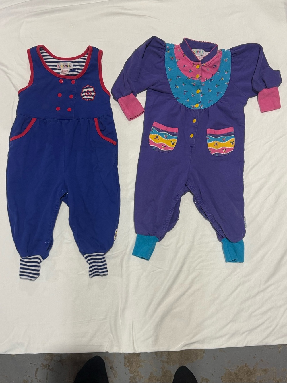 Gymboree Purple and Royal Blue One-Piece Romper Set